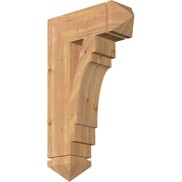 Ekena Millwork Merced Arts & Crafts Smooth Bracket, Western Red Cedar, 5 1/2"W x 18"D x 30"H BKT06X18X30MRC03SWR - main